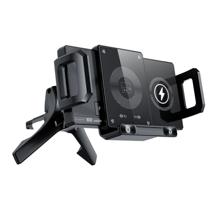 Y10 Car Adjustable Coil 15W Wireless Charger Rotating Navigation Bracket(Silver) - Image 2