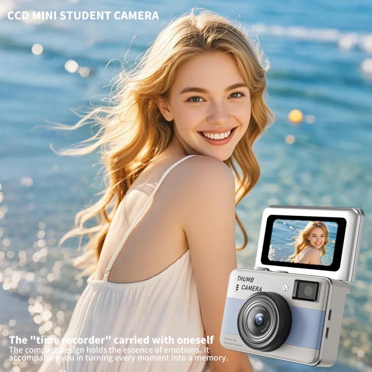 Y11 Macaron Dual-Color CCD 16X Zoom Mini Digital Camera for Kids with 180 Degree Flip Selfie Screen(Pearl Pink) - Image 4
