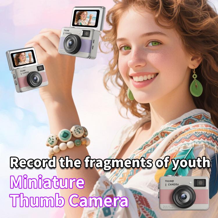 Y11 Macaron Dual-Color CCD 16X Zoom Mini Digital Camera for Kids with 180 Degree Flip Selfie Screen(Pearl Pink) - Image 5