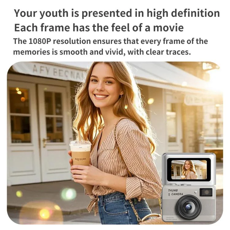 Y11 Macaron Dual-Color CCD 16X Zoom Mini Digital Camera for Kids with 180 Degree Flip Selfie Screen(Pearl Pink) - Image 9