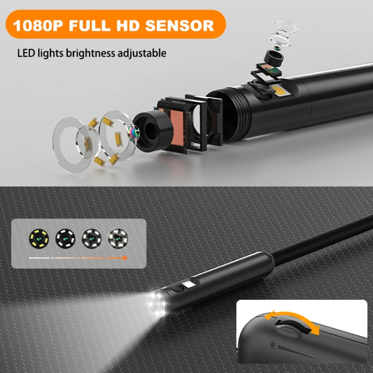 Y15 7.9mm Dual Camera WiFi Connected Hard Cable HD Industrial Endoscope, Length:2m(Black) - Image 8