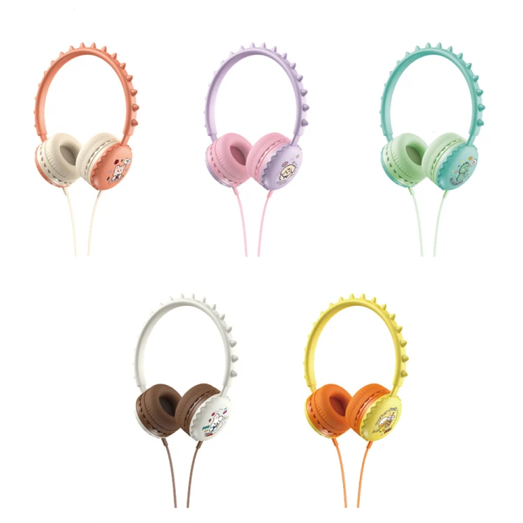 Y19 Cute Cartoon Stereo Music Wired Headphones with Microphone(Cute Dinosaur) - Image 2