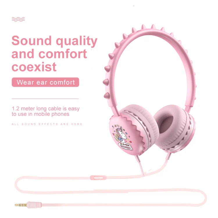 Y19 Cute Cartoon Stereo Music Wired Headphones with Microphone(Cute Dinosaur) - Image 4