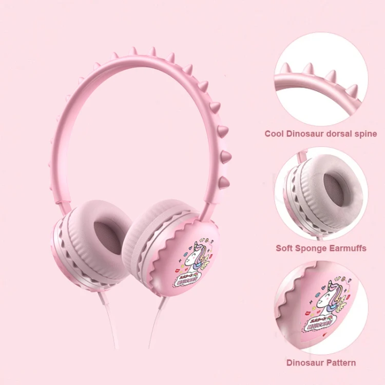 Y19 Cute Cartoon Stereo Music Wired Headphones with Microphone(Cute Dinosaur) - Image 5