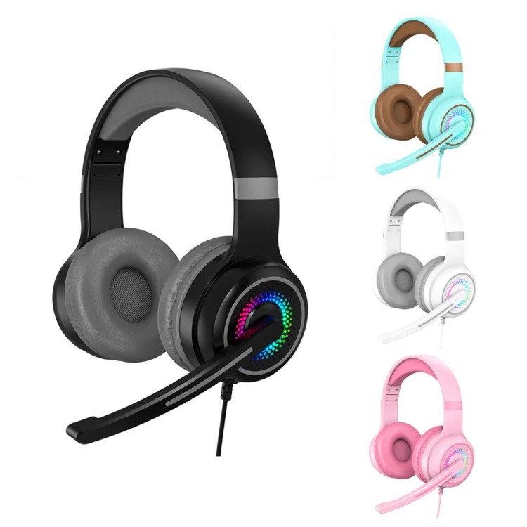 Y20 LED Bass Stereo PC Wired Gaming Headset with Microphone(White) - Image 2