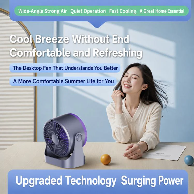 Y26 Dual-Duct Desktop Circulating Fan with Digital Display(Grey) - Image 6