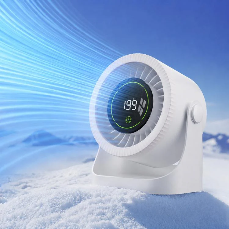 Y26 Dual-Duct Desktop Circulating Fan with Digital Display(White)