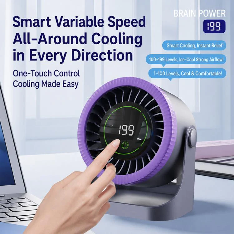 Y26 Dual-Duct Desktop Circulating Fan with Digital Display(White) - Image 15