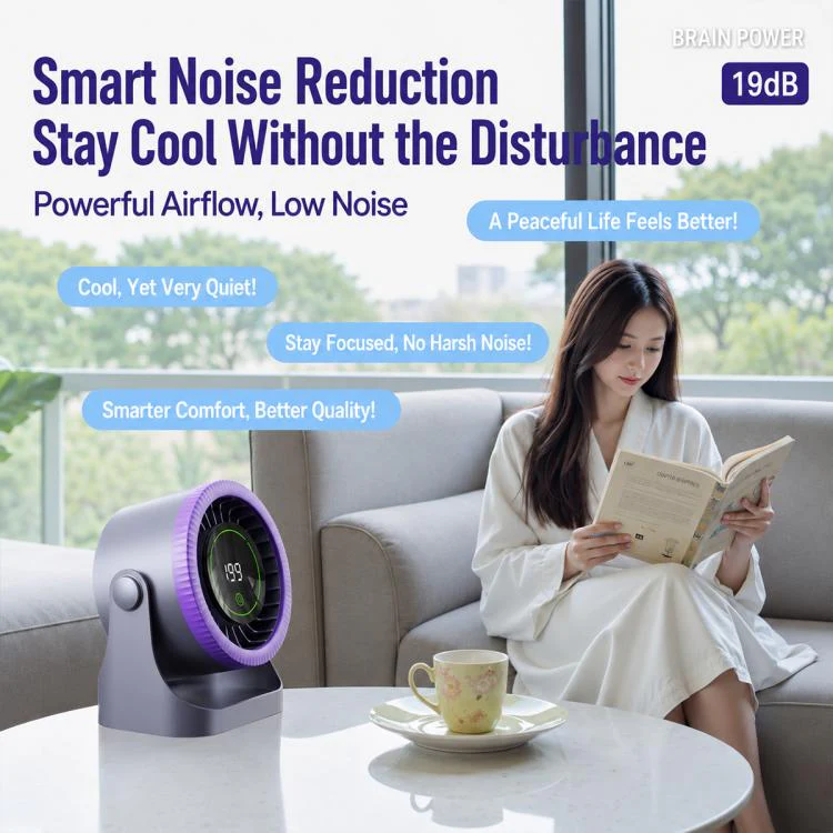 Y26 Dual-Duct Desktop Circulating Fan with Digital Display(White) - Image 16