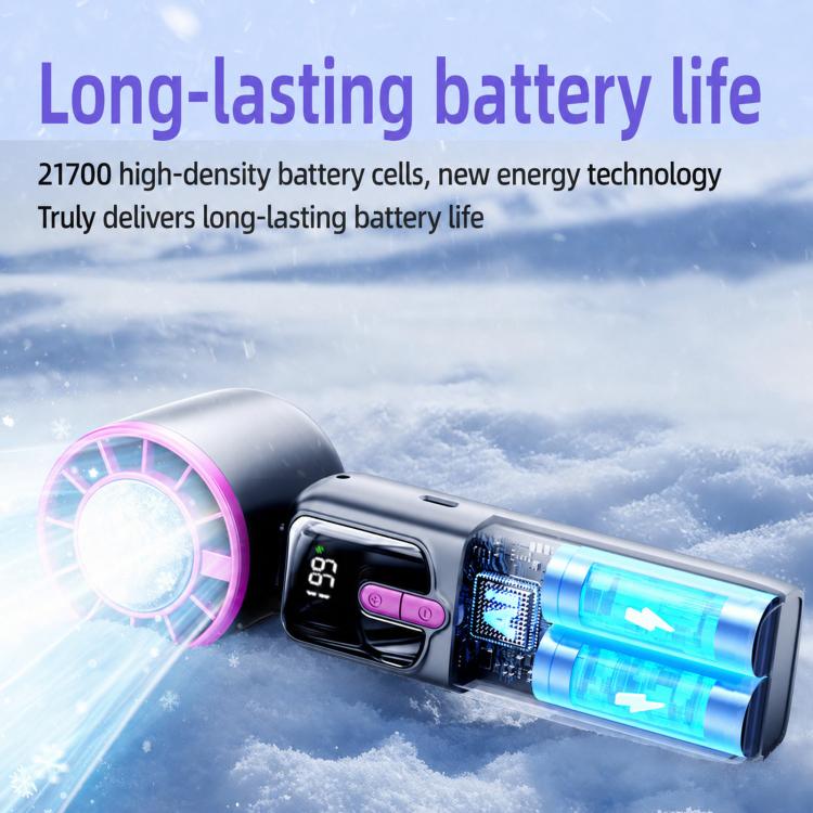 Y29 Handheld Ice Compress Fan With Digital Display 199-Speed Portable Outdoor Fan(Grey Purple) - Image 3