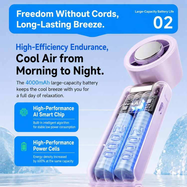 Y29 High Speed Cooling Folding Handheld Fan with Digital Display(Black) - Image 8