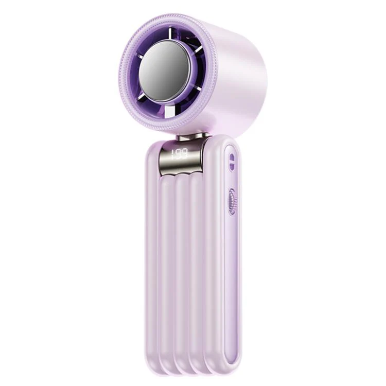 Y29 High Speed Cooling Folding Handheld Fan with Digital Display(Purple)