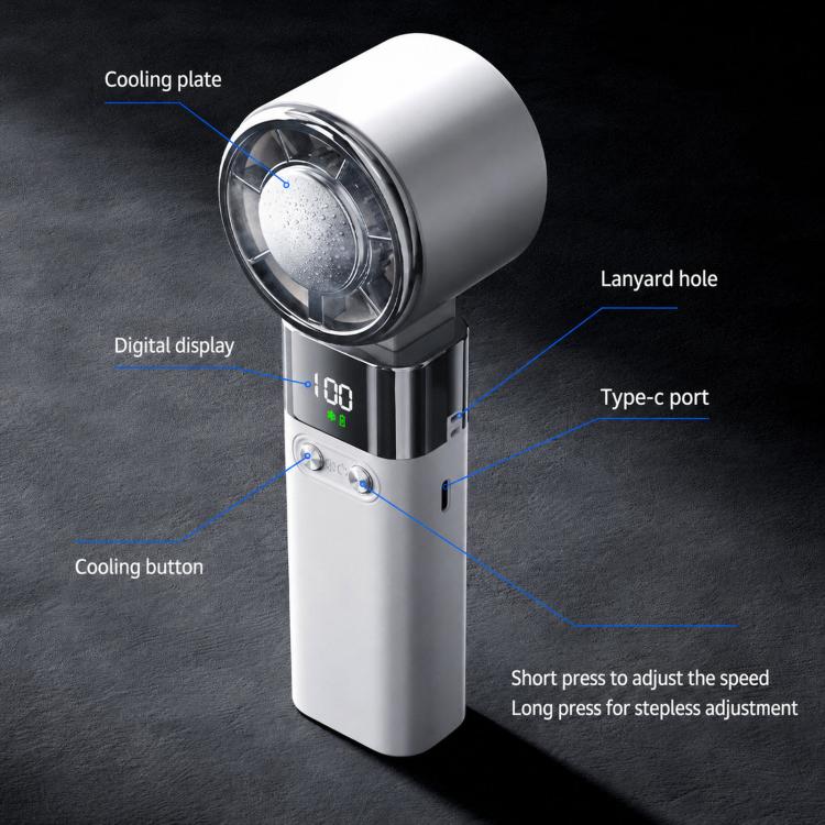 Y38 100-Speed Stepless Speed Regulation Handheld Ice Cooling Fan Portable Rechargeable Quiet Fan(Black) - Image 9