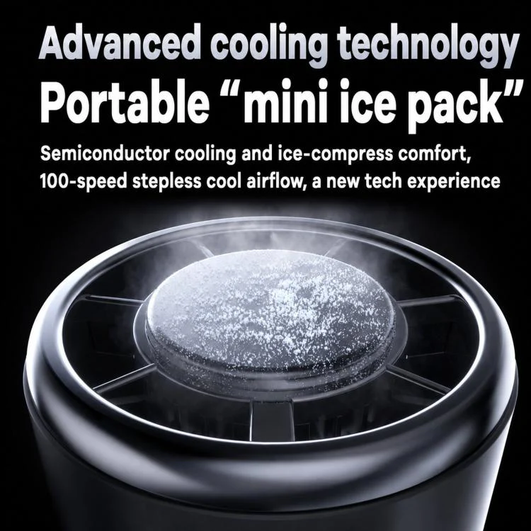 Y38 100-Speed Stepless Speed Regulation Handheld Ice Cooling Fan Portable Rechargeable Quiet Fan(White) - Image 3