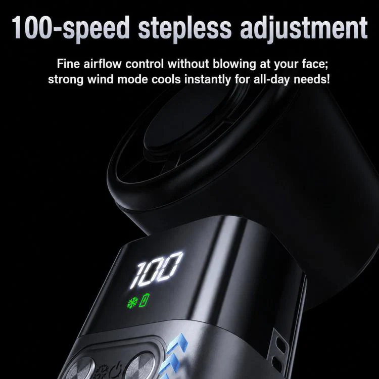 Y38 100-Speed Stepless Speed Regulation Handheld Ice Cooling Fan Portable Rechargeable Quiet Fan(White) - Image 5