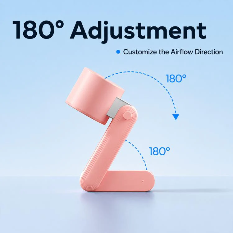 Y38 199-Level Smart Digital Display Sliding Adjustment Mini Tri-Fold Handheld Cooling Fan(White) - Image 9