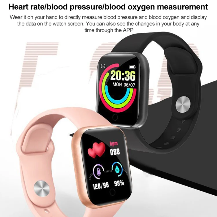 Y68 1.44 inch Smart Watch, Support Heart Rate Blood Pressure Blood Oxygen Monitoring (White) - Image 3