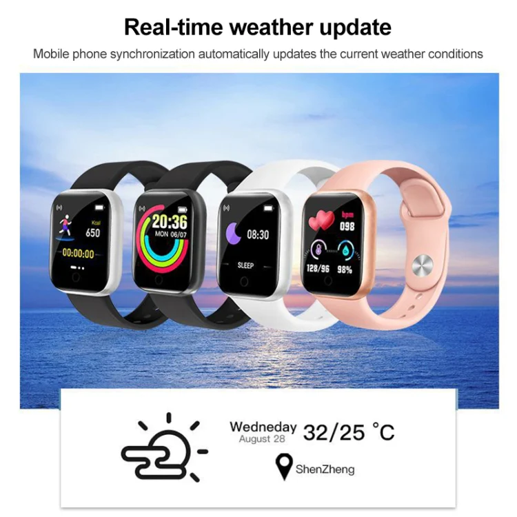 Y68 1.44 inch Smart Watch, Support Heart Rate Blood Pressure Blood Oxygen Monitoring (White) - Image 5