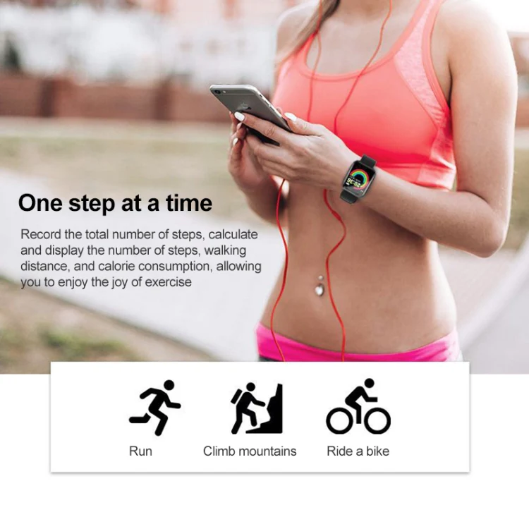 Y68 1.44 inch Smart Watch, Support Heart Rate Blood Pressure Blood Oxygen Monitoring (White) - Image 6