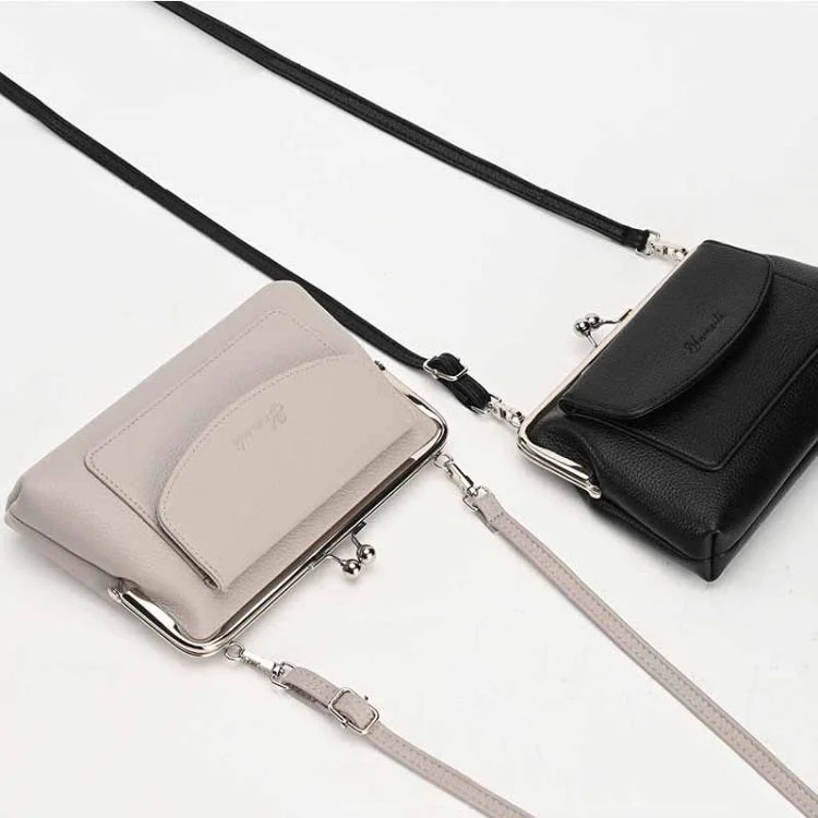 Yameili Women's Large Capacity Crossbody Phone Bag Stylish PU Leather Shoulder Purse Coin Pouch(Black) - Image 2