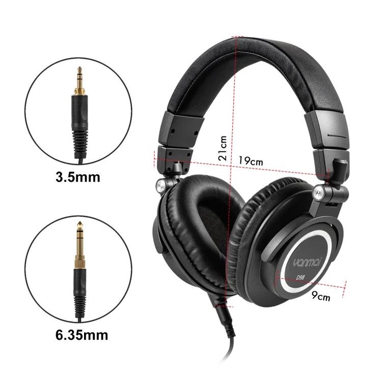 Yanmai D98 Professional Recording Monitor Headphone (Black) - Image 4