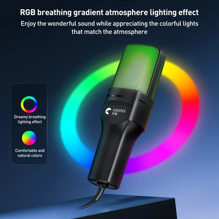 Yanmai SF-777R RGB Light Desktop Noise Reduction Microphone with Anti-spray Net - Image 3
