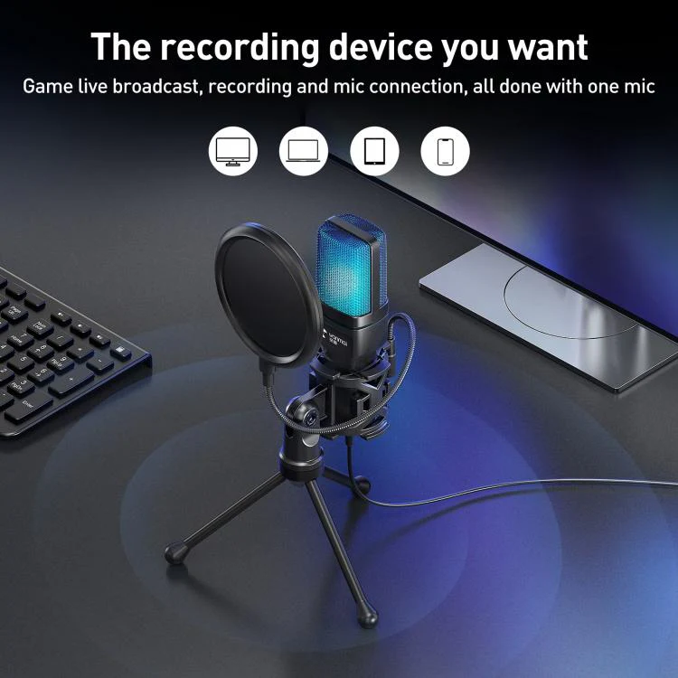 Yanmai SF-777R RGB Light Desktop Noise Reduction Microphone with Anti-spray Net - Image 4