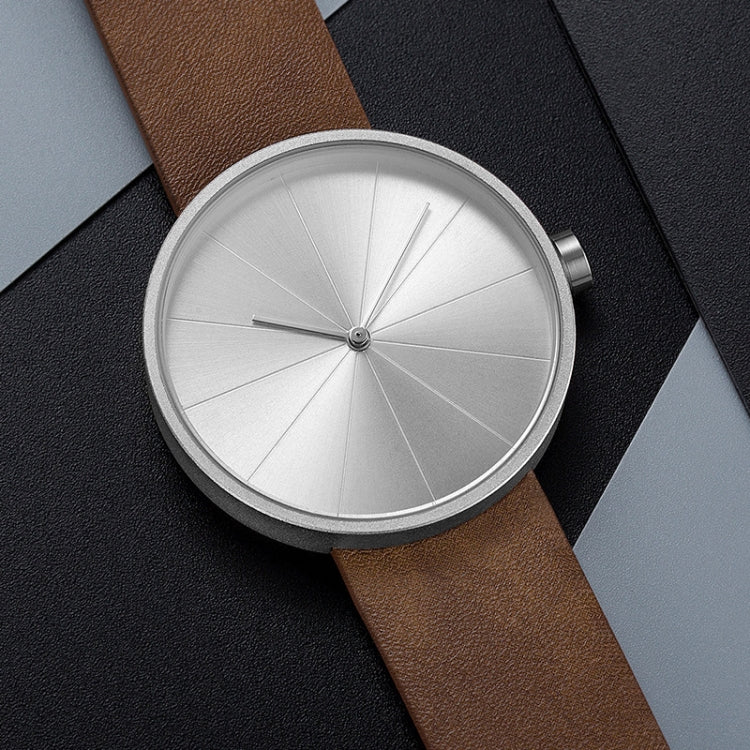 YAZOLE 520 Simple Dial Waterproof Quartz Movement Watch(Silver+Brown) - Image 3