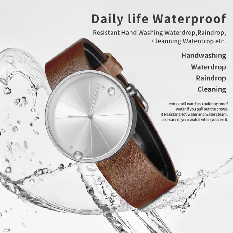 YAZOLE 520 Simple Dial Waterproof Quartz Movement Watch(Silver+Brown) - Image 4