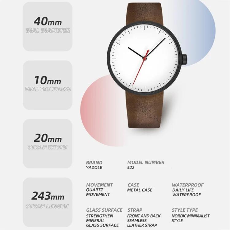 YAZOLE 522 Red & Blue Pointer Quartz Movement Sports Watch(C) - Image 3