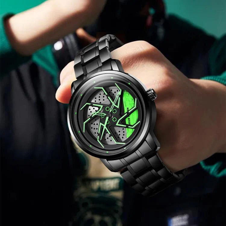 YAZOLE N942 Personalized Men Watch Rotating Skeleton Watch(Green) - Image 3