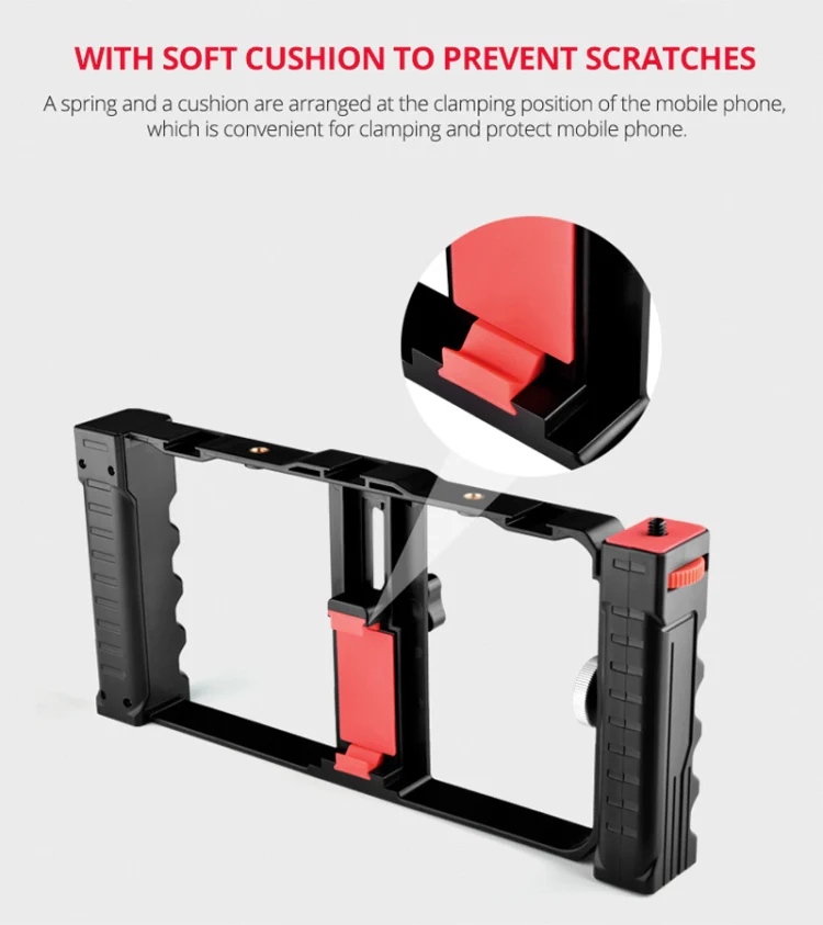 YELANGU PC02A Vlogging Live Broadcast Plastic Cage Video Rig Filmmaking Stabilizer Bracket for iPhone, Galaxy, Huawei, Xiaomi, HTC, LG, Google, and Other Smartphones(Black) - Image 8
