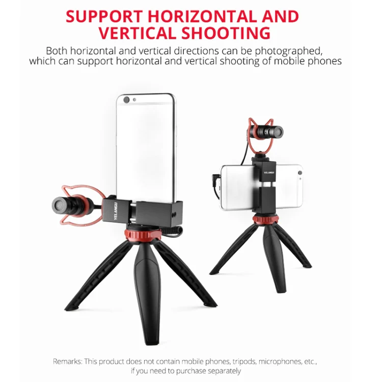 YELANGU PC141 Spring Style Auto Telescopic Phone Holder Bracket with Cold Shoe Base Mount(Black) - Image 5