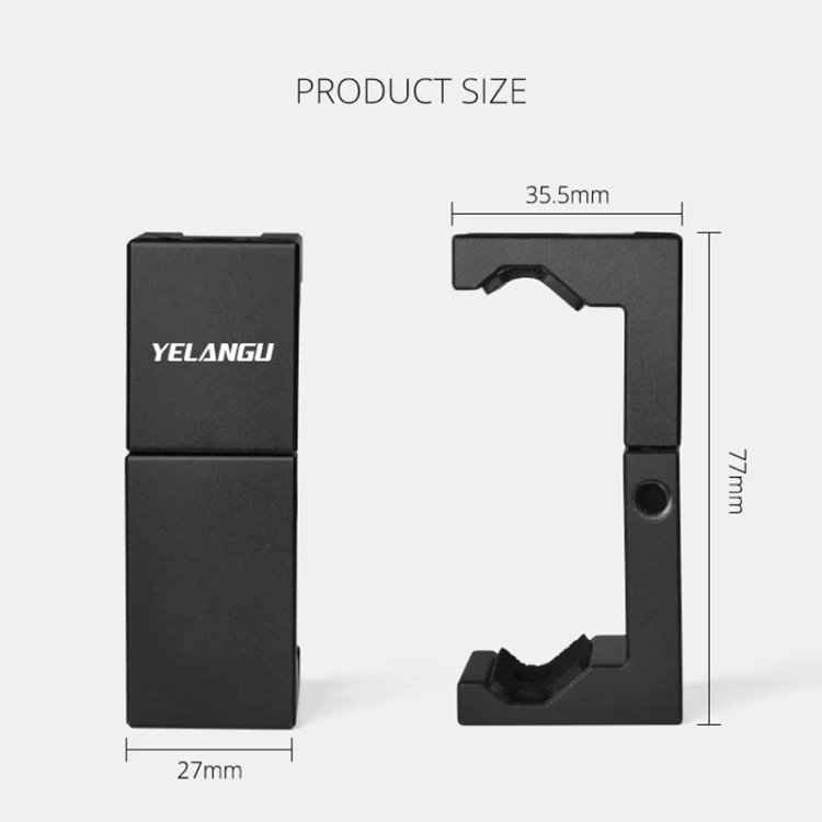 YELANGU PC141 Spring Style Auto Telescopic Phone Holder Bracket with Cold Shoe Base Mount(Black) - Image 8
