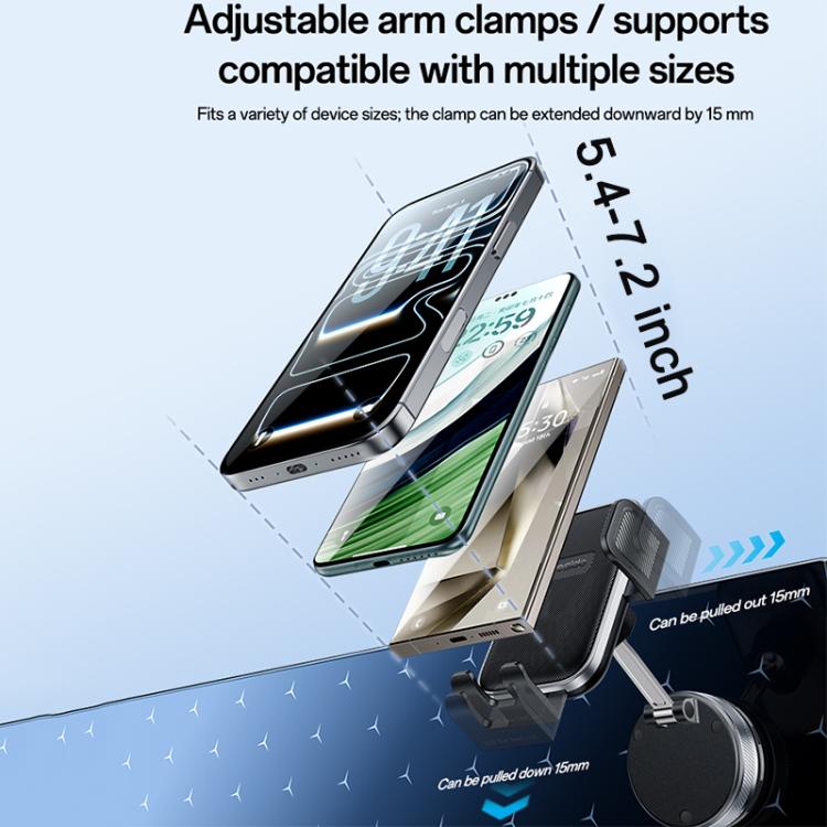 Yesido C283 Car Dashboard Vacuum Suction Cup One Touch Clamp Phone Holder(Black) - Image 4
