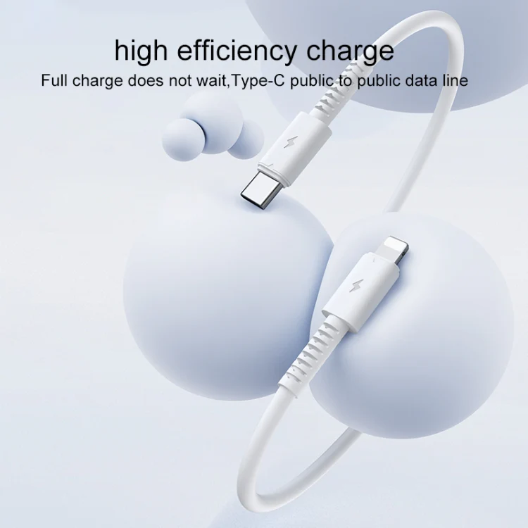 Yesido CA153 PD 20W USB-C / Type-C to 8 Pin Charging Data Cable, Length: 1m(White) - Image 2