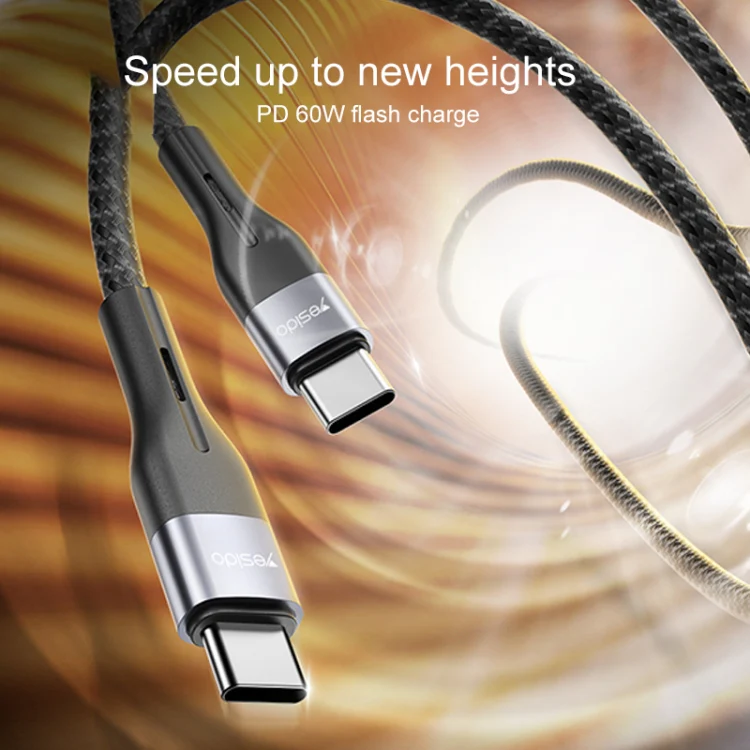 Yesido CA155 PD 20W USB-C / Type-C to 8 Pin Charging Data Cable, Length: 1m(Black) - Image 3