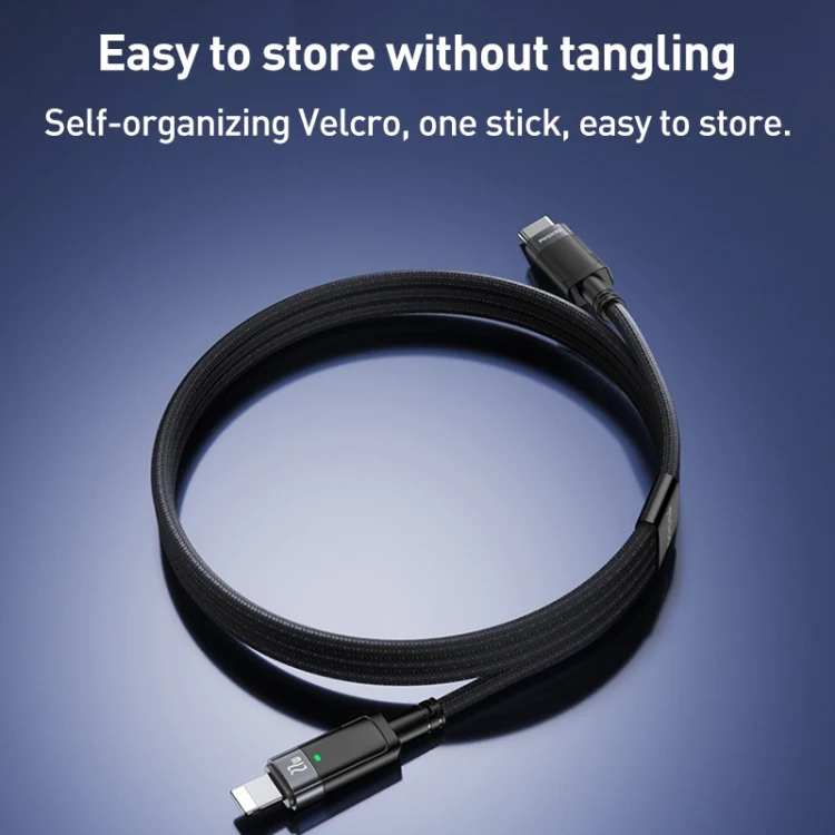 YESIDO CA159 1.2m 27W USB-C / Type-C to 8 Pin Auto Power-off Charging Cable(Black) - Image 9