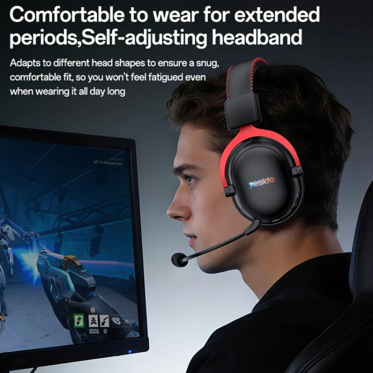 Yesido EK07 Three-mode E-sports Gaming RGB Headset, Color:Black - Image 5