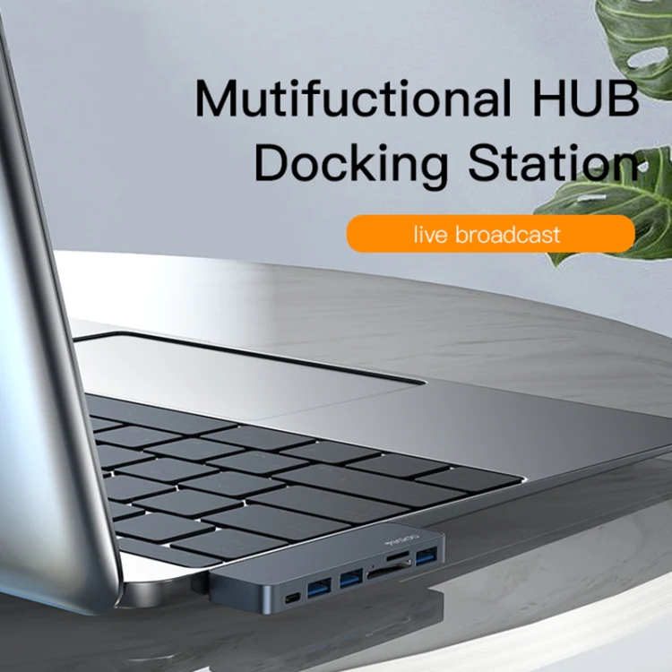 Yesido HB10 6 in 1 USB-C / Type-C Ports Multifunctional Docking Station HUB Adapter - Image 2