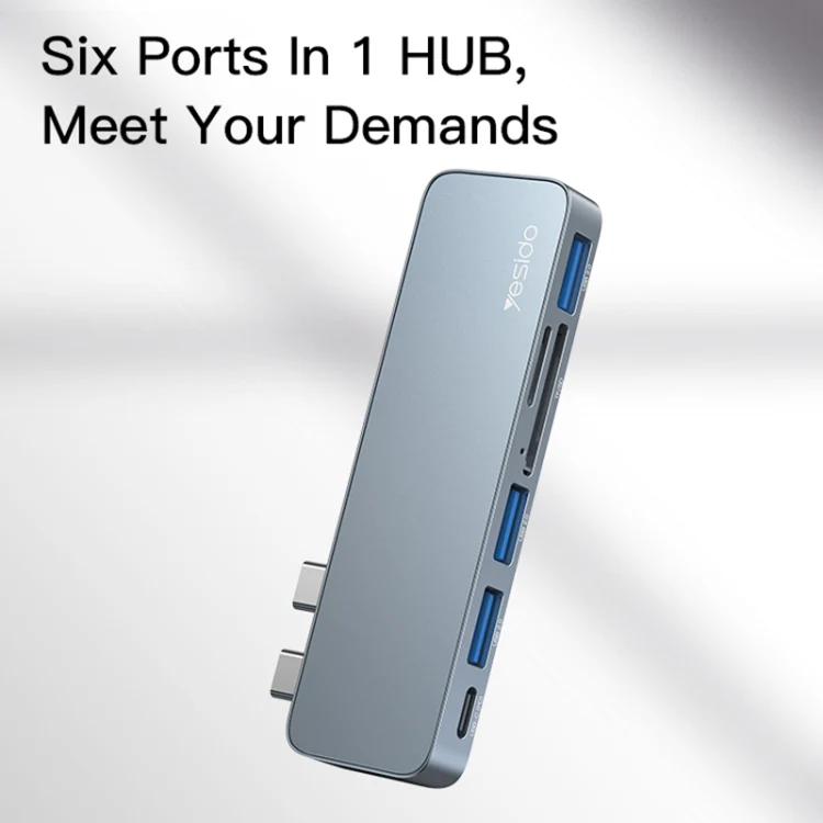 Yesido HB10 6 in 1 USB-C / Type-C Ports Multifunctional Docking Station HUB Adapter - Image 4