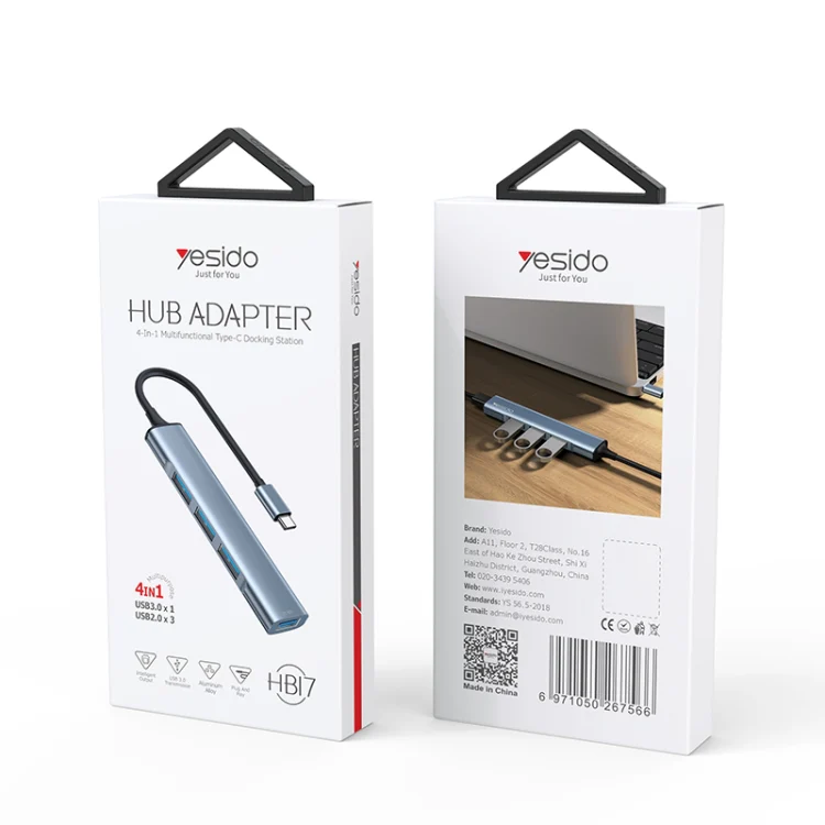 Yesido HB17 4 in 1 USB-C / Type-C Multifunctional Docking Station HUB Adapter - Image 9