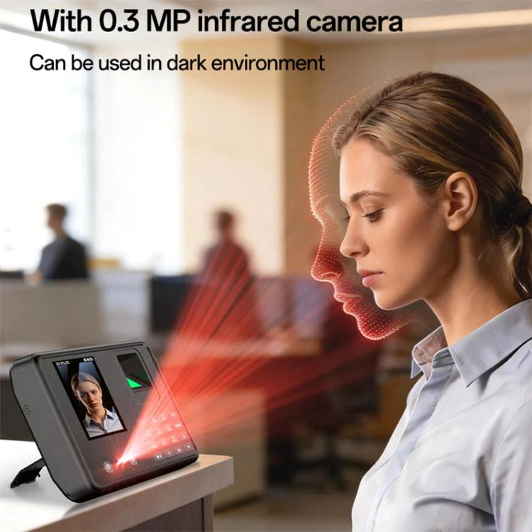 Yesido KM30 2.8 inch Screen Face Fingerprint Recognition Attendance Machine, Plug Type:UK Plug(Black) - Image 4