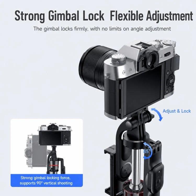 Yesido SF34 Auto Pop Open Tripod Selfie Stick with 1/4 Thread(Black) - Image 7