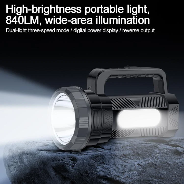 Yesido TC12 Outdoor Emergency Multifunctional Rechargeable Dual Lamp Lighting Flashlight(Black) - Image 3