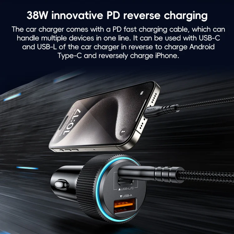 Yesido Y60 38W Car Fast Charging Charger(Black) - Image 4