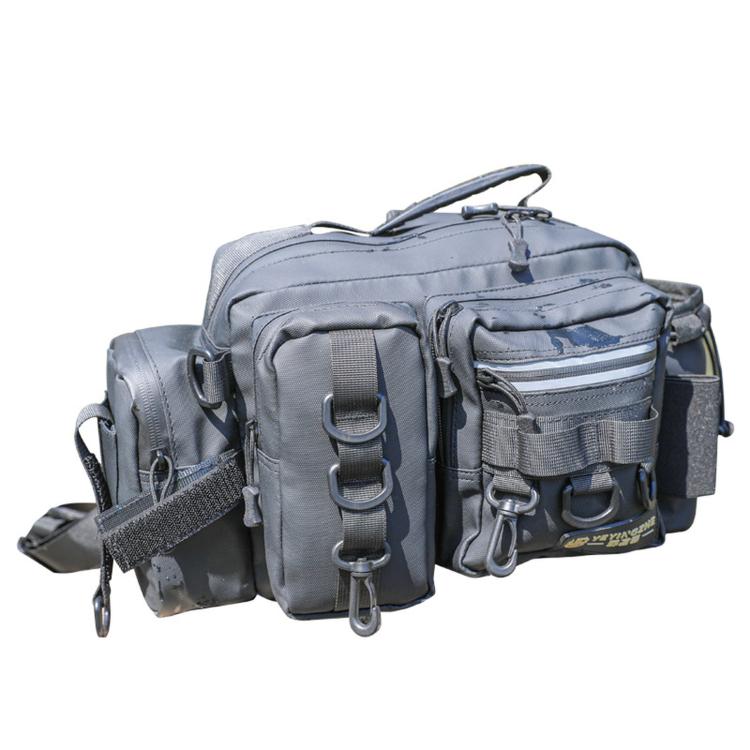 YEYINGZHE Waterproof Fishing Tackle Bag Multifunctional Crossbody Shoulder Sling Pack With Rod Holder(Black)