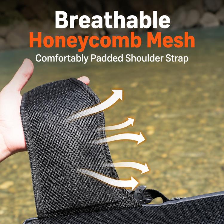 YEYINGZHE Waterproof Fishing Tackle Bag Multifunctional Crossbody Shoulder Sling Pack With Rod Holder(Black) - Image 8