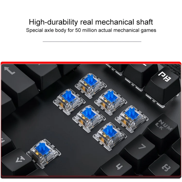 YINDIAO Electroplating Punk Mixed Light USB Mechanical Gaming Wired Keyboard, Blue Shaft (White) - Image 5