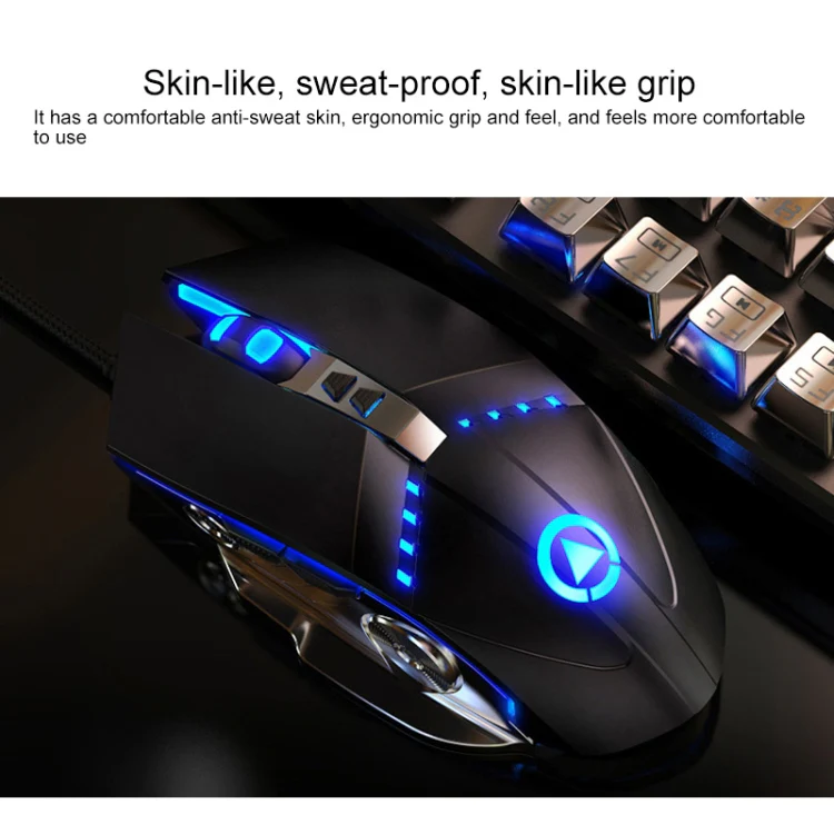 YINDIAO K002 USB Wired Mechanical Feel RGB Backlight Keyboard + Optical Mouse + Headset Set(White) - Image 6